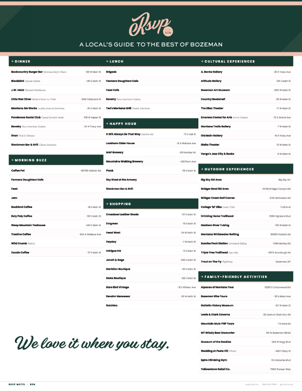 Download Your RSVP Bozeman Travel Planner Now!